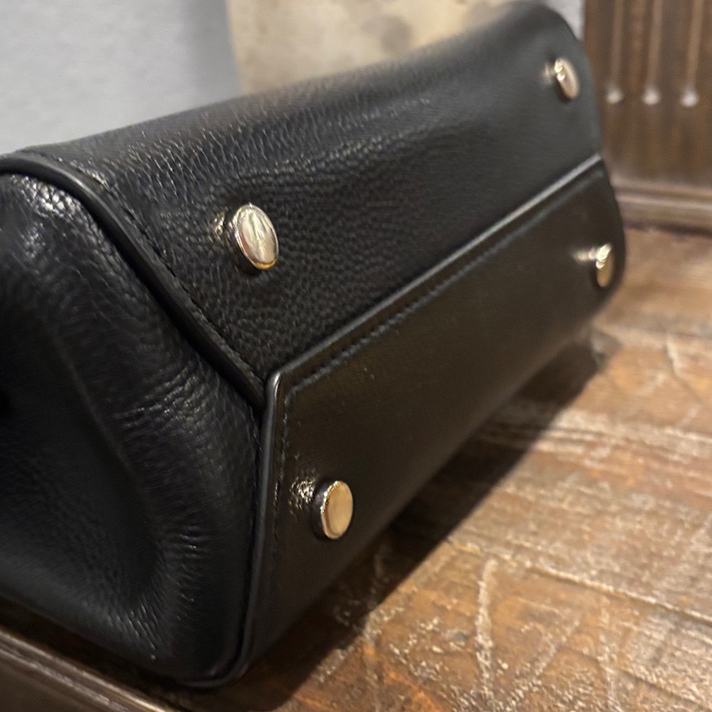 Kate Spade Black Textured Satchel Vintage - Picture 5 of 11
